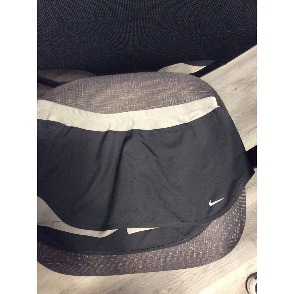 Nike Running Skort Black Dri Fit Womens Large L Ruched Sides
